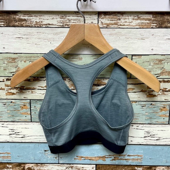 Nike Women's Dri-FIT Swoosh Size Small Support Padded Sports Bra Grey Black - Picture 3 of 4